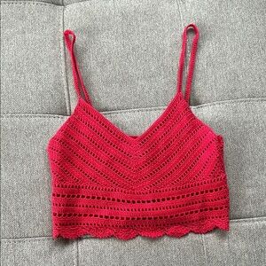 H&M Red Crochet Camisole Top